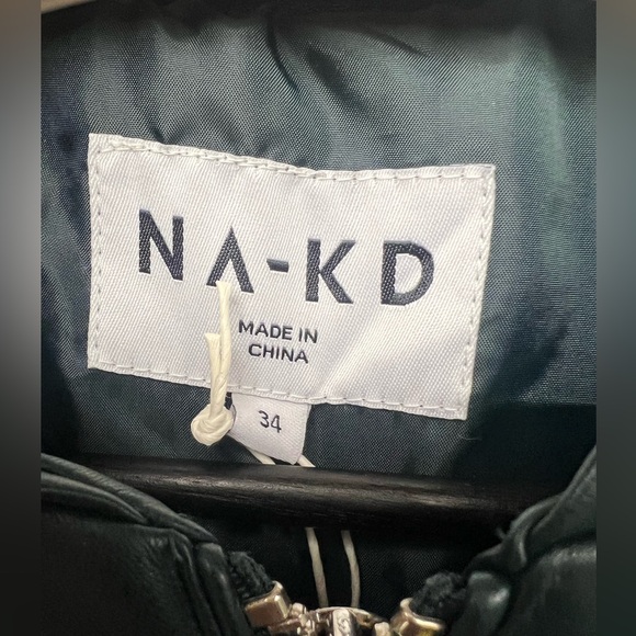 NA-KD- Dark Teal, Oversized PU Puffer Bomber Jacket, Size: 34EU - Picture 3 of 7